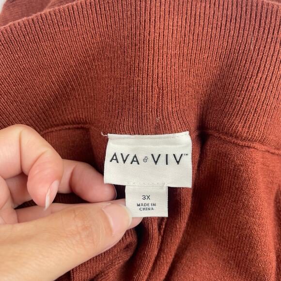 G5-1034 AVA & VIV  wide-leg cropped pants in a copper brown size 3X - Picture 3 of 7